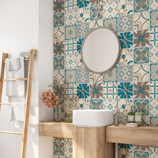 Vinilo Adhesivo para baño - Baldosas de cemento