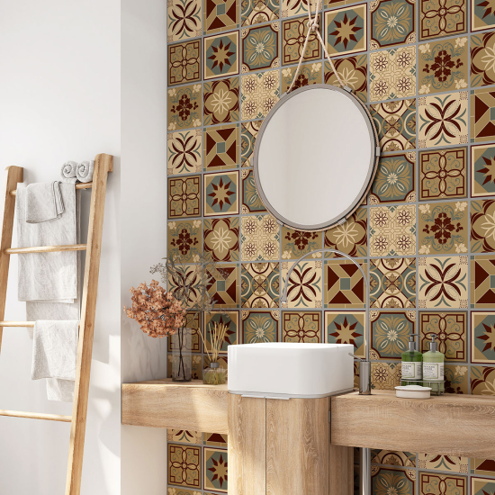 Vinilo Adhesivo para baño - Baldosas de cemento