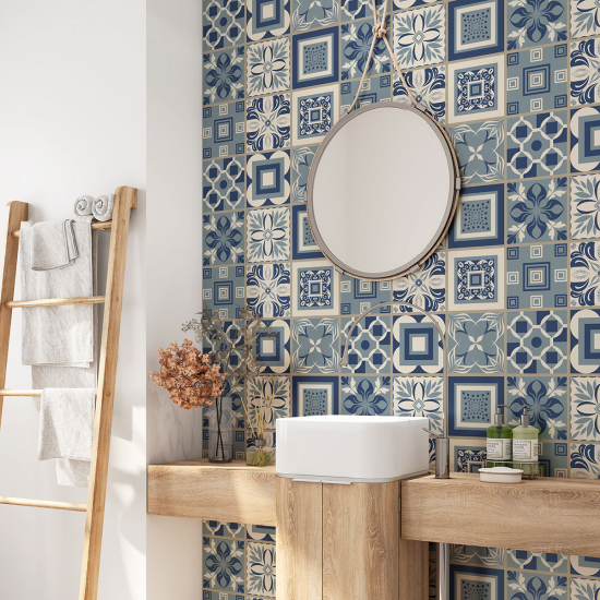 Vinilo Adhesivo para baño - Baldosas de cemento