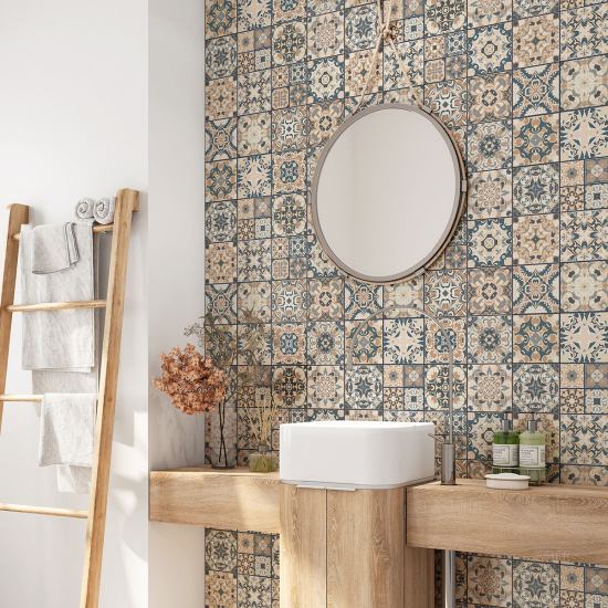 Vinilo Adhesivo para baño - Baldosas de cemento