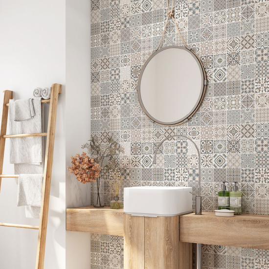 Vinilo Adhesivo para baño - Baldosas de cemento