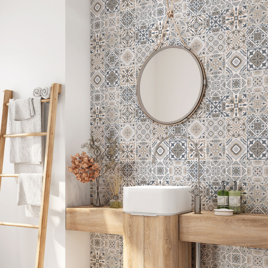 Vinilo Adhesivo para baño - Baldosas de cemento