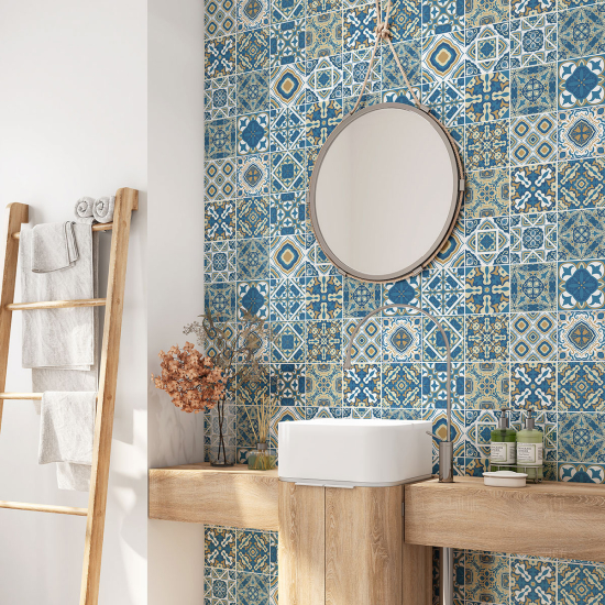 Vinilo Adhesivo para baño - Baldosas de cemento