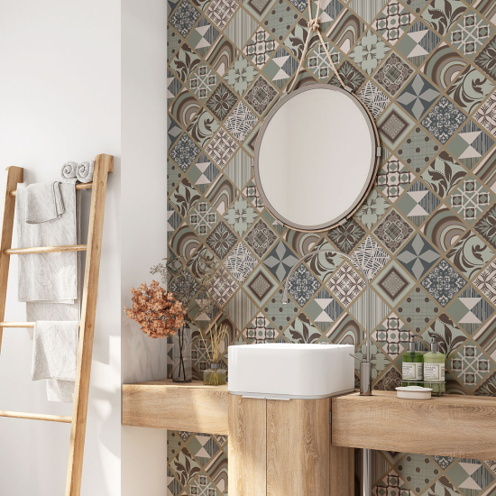 Vinilo Adhesivo para baño - Baldosas de cemento