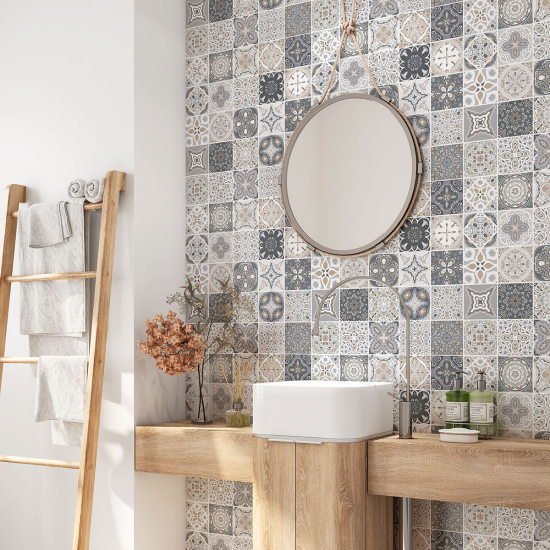 Vinilo Adhesivo para baño - Baldosas de cemento
