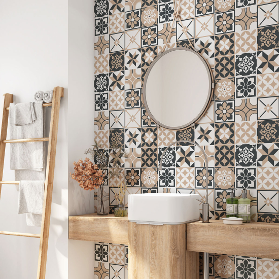 Vinilo Adhesivo para baño - Baldosas de cemento