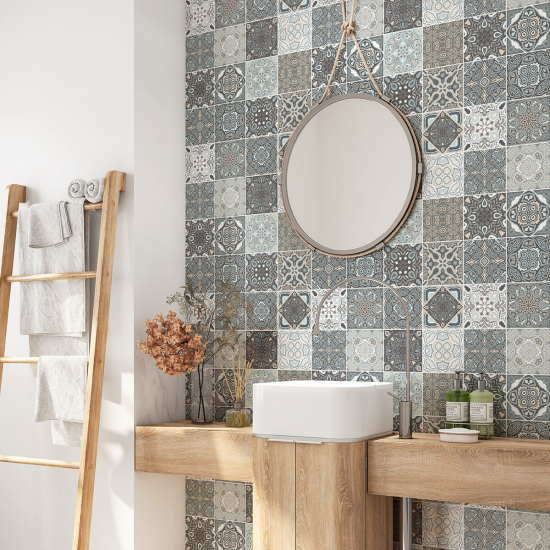 Vinilo Adhesivo para baño - Baldosas de cemento