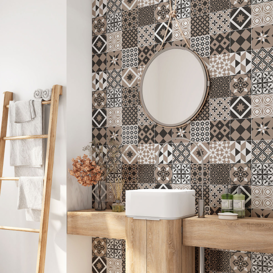 Vinilo Adhesivo para baño - Baldosas de cemento
