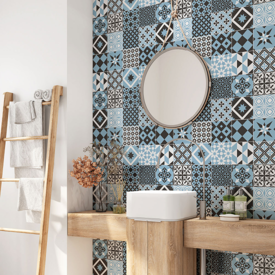 Vinilo Adhesivo para baño - Baldosas de cemento