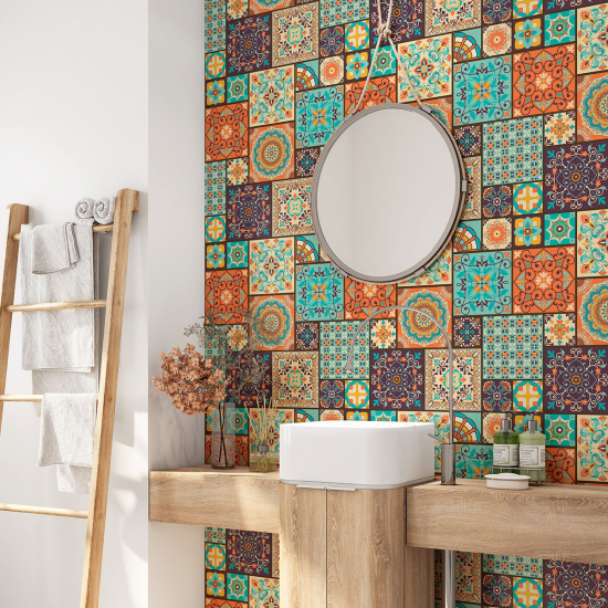 Vinilo Adhesivo para baño - Baldosas de cemento