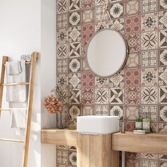Vinilo Adhesivo para baño - Baldosas de cemento