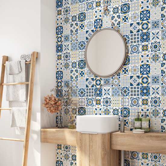 Vinilo Adhesivo para baño - Baldosas de cemento