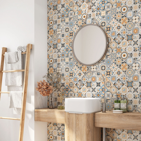 Vinilo Adhesivo para baño - Baldosas de cemento