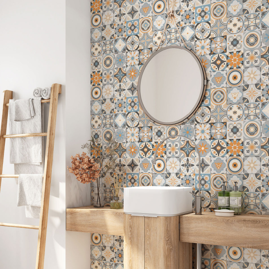 Vinilo Adhesivo para baño - Baldosas de cemento