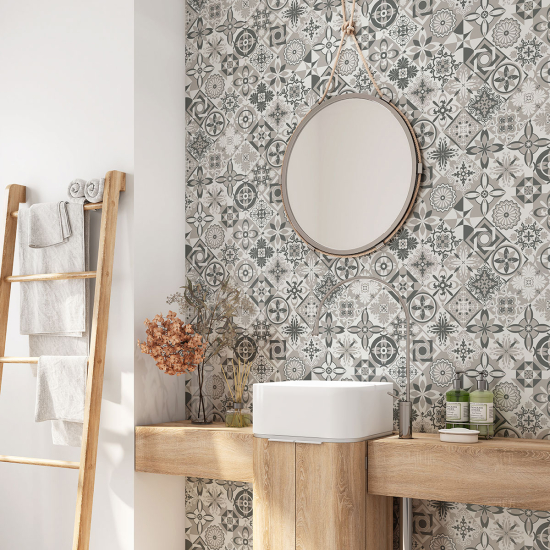 Vinilo Adhesivo para baño - Baldosas de cemento