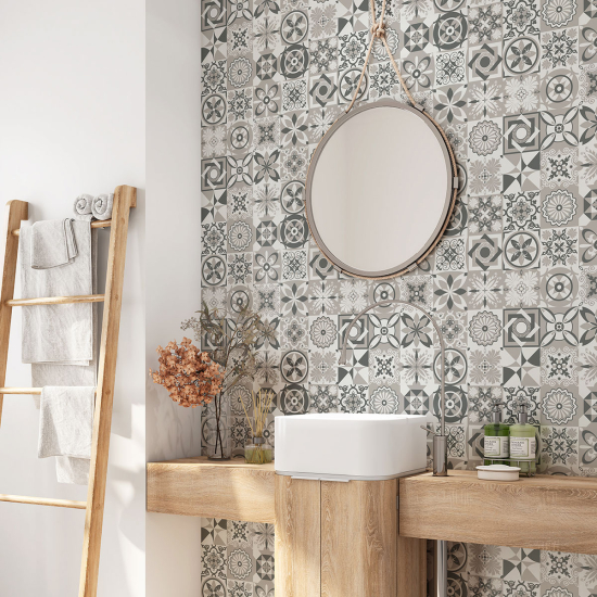 Vinilo Adhesivo para baño - Baldosas de cemento