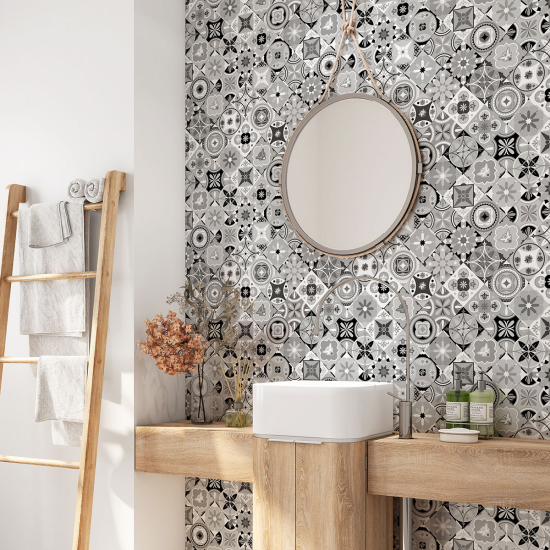 Vinilo Adhesivo para baño - Baldosas de cemento