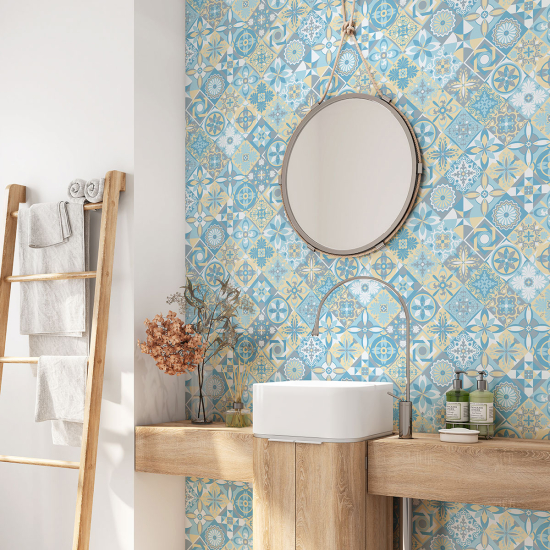 Vinilo Adhesivo para baño - Baldosas de cemento
