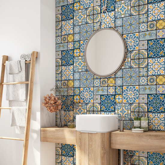 Vinilo Adhesivo para baño - Baldosas de cemento
