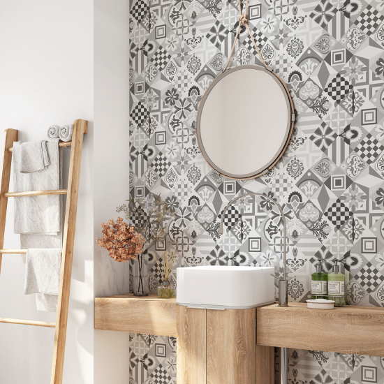 Vinilo Adhesivo para baño - Baldosas de cemento