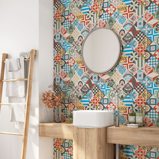 Vinilo Adhesivo para baño - Baldosas de cemento