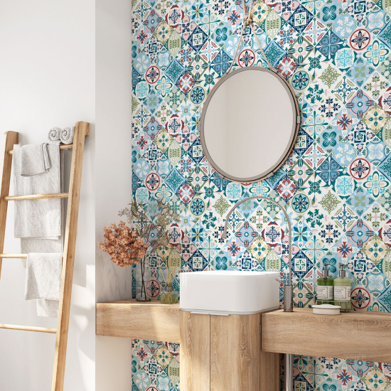 Vinilo Adhesivo para baño - Baldosas de cemento