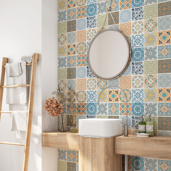 Vinilo Adhesivo para baño - Baldosas de cemento