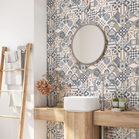 Vinilo Adhesivo para baño - Baldosas de cemento