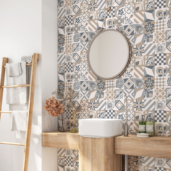 Vinilo Adhesivo para baño - Baldosas de cemento