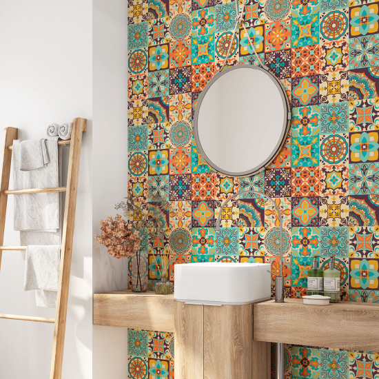 Vinilo Adhesivo para baño - Baldosas de cemento