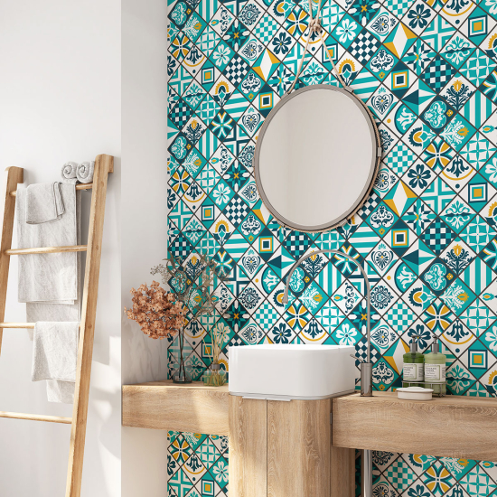 Vinilo Adhesivo para baño - Baldosas de cemento