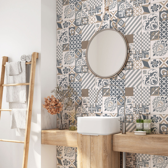 Vinilo Adhesivo para baño - Baldosas de cemento