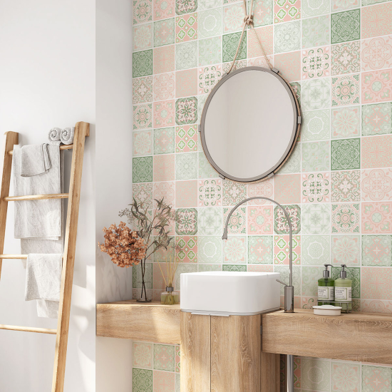 Vinilo Adhesivo para baño - Baldosas de cemento