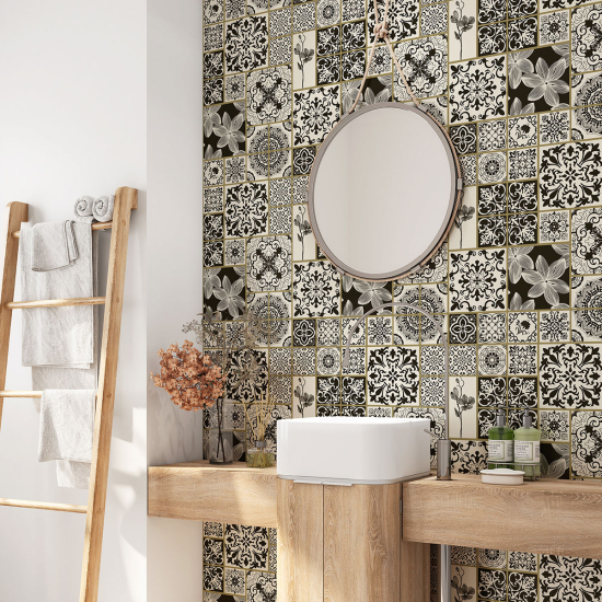 Vinilo Adhesivo para baño - Baldosas de cemento