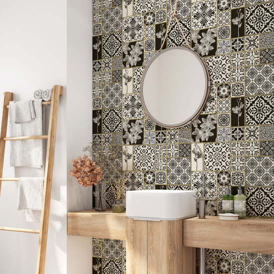 Vinilo Adhesivo para baño - Baldosas de cemento