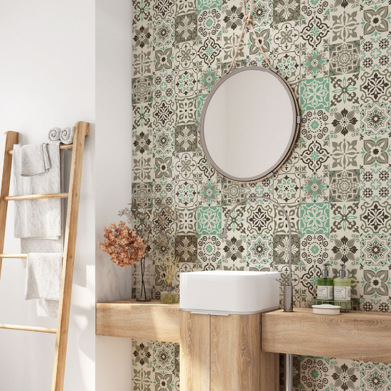 Vinilo Adhesivo para baño - Baldosas de cemento