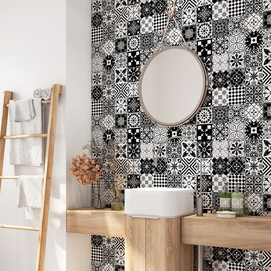 Vinilo Adhesivo para baño - Baldosas de cemento