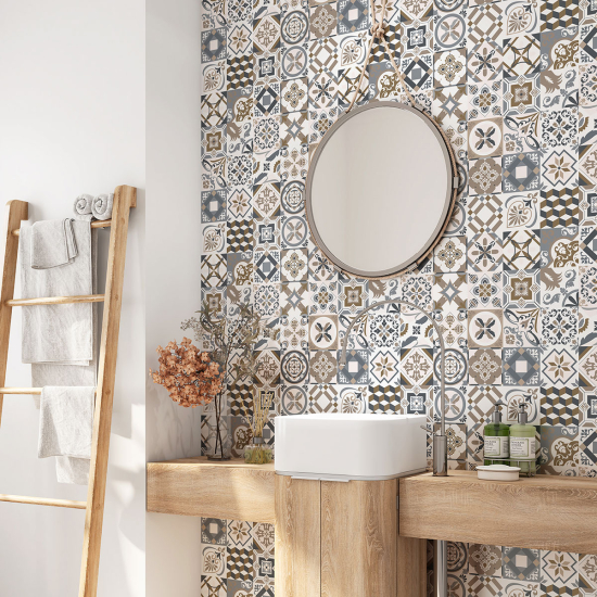 Vinilo Adhesivo para baño - Baldosas de cemento