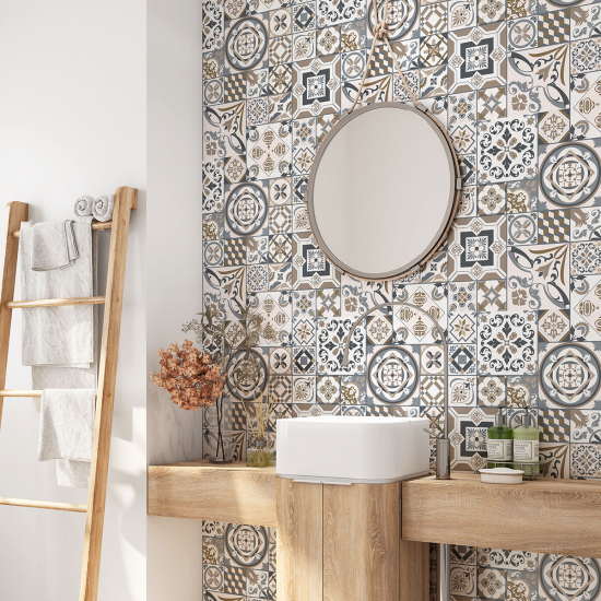 Vinilo Adhesivo para baño - Baldosas de cemento