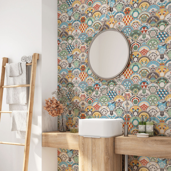 Vinilo Adhesivo para baño - Baldosas de cemento