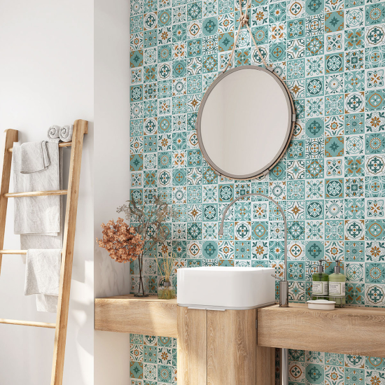 Vinilo Adhesivo para baño - Baldosas de cemento