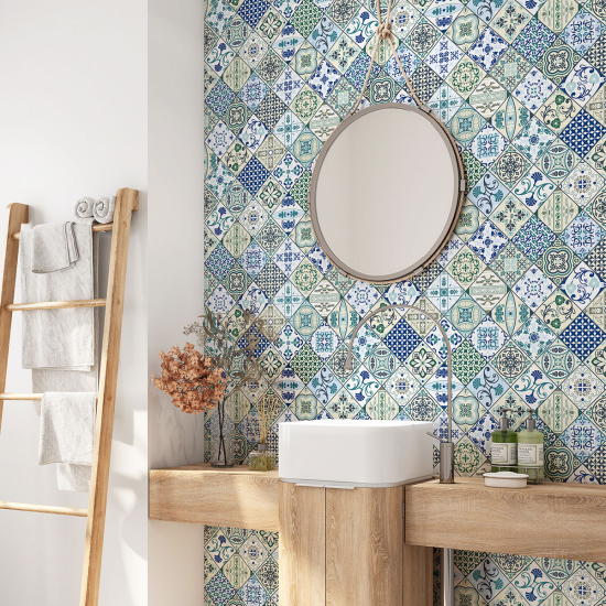 Vinilo Adhesivo para baño - Baldosas de cemento