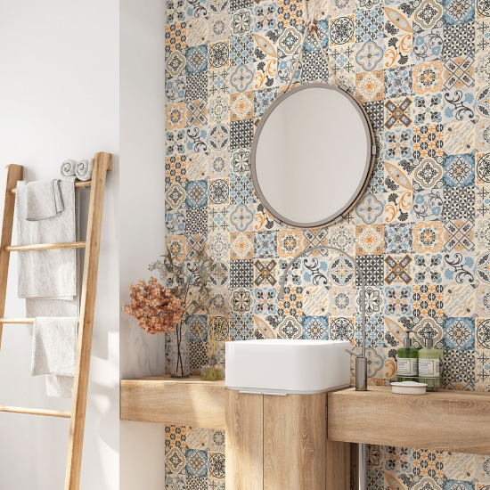 Vinilo Adhesivo para baño - Baldosas de cemento