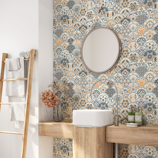 Vinilo Adhesivo para baño - Baldosas de cemento