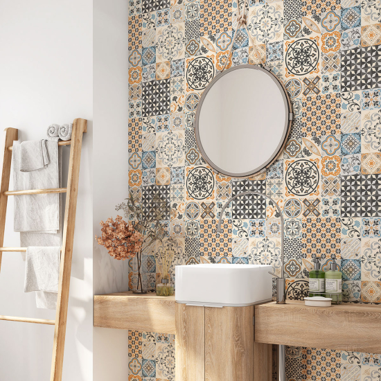 Vinilo Adhesivo para baño - Baldosas de cemento
