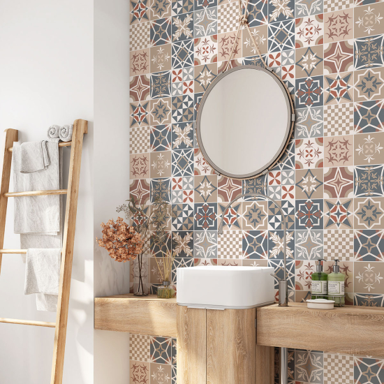 Vinilo Adhesivo para baño - Baldosas de cemento
