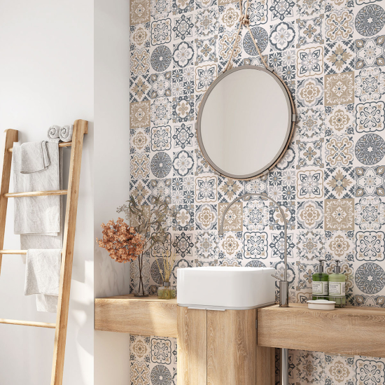Vinilo Adhesivo para baño - Baldosas de cemento
