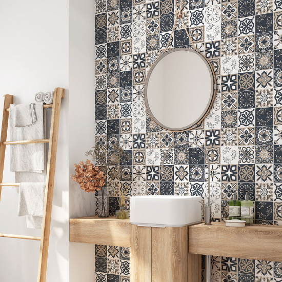 Vinilo Adhesivo para baño - Baldosas de cemento