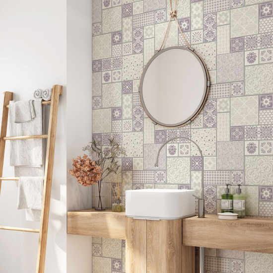 Vinilo Adhesivo para baño - Baldosas de cemento