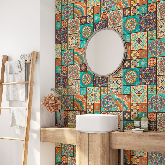 Vinilo Adhesivo para baño - Baldosas de cemento